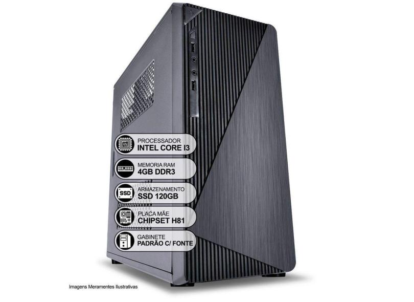 Computador Desktop, Intel Core I3 4º Geração, 4gb Ram, Ssd 120gb, Hdmi