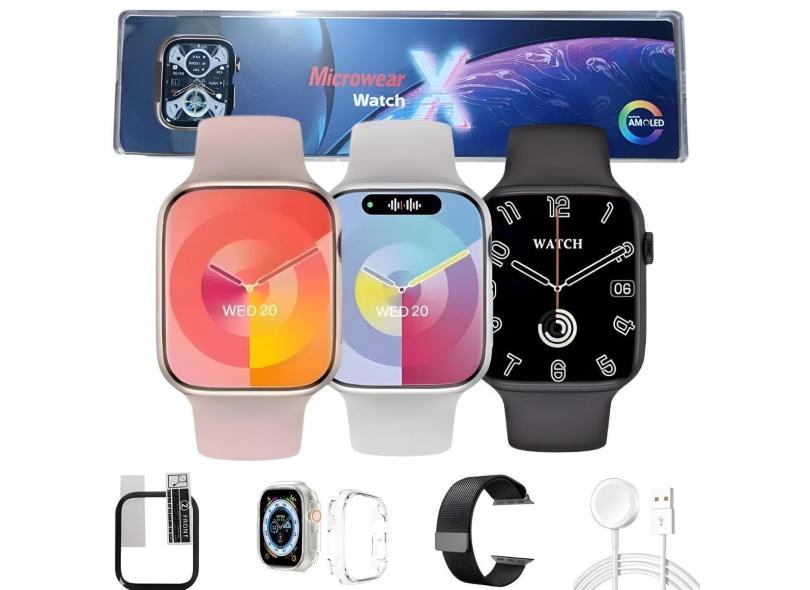 Relogio Inteligente Watch X Smartwatch Bluetooth Masculino Feminino C/Pulseira Extra Pelicula Case-Unissex