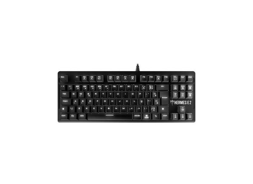 Teclado Mecânico Gamer Gamdias Hermes E2 Led Branco Backlight Switch H