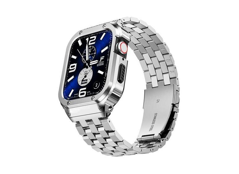 Watch Band + Case SUPLINK em aço inoxidável de 45 mm para Apple Watch