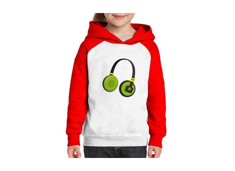 Moletom Infantil Headphone Verde - Foca Na Moda