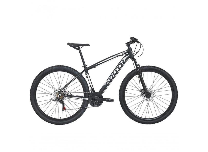 Bicicleta South Legend Aro 29 Alumínio Freios A Disco Câmbio Shimano 24 Marchas - Preto + branco - 17 Preto + branco