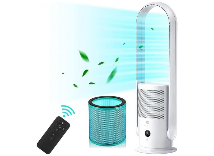 Ventilador de Torre sem Lâmina com Filtro HEPA e Controle Remoto, 110V, ULTTY, Branco