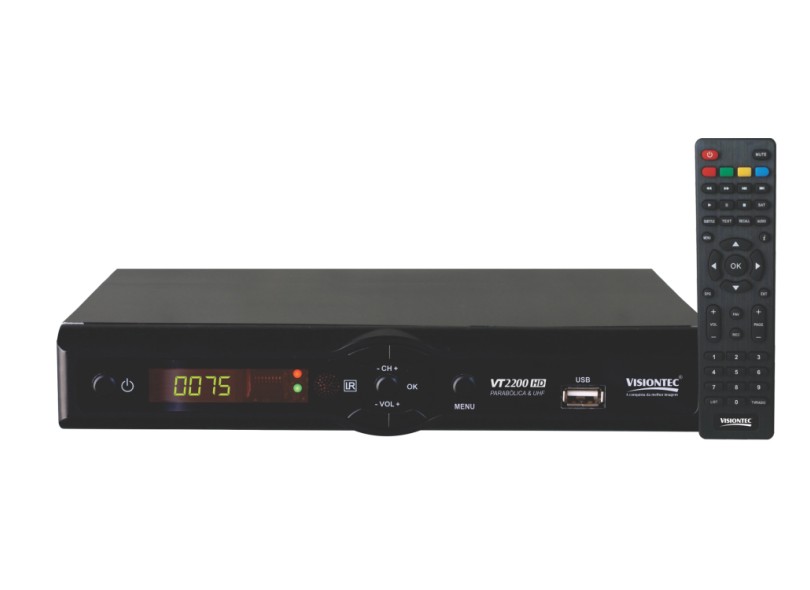 Receptor de TV Digital Full HD HDMI USB VT2200 Visiontec