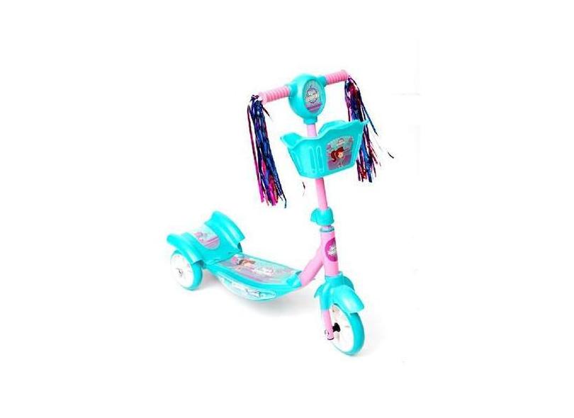 Patinete Infantil Com Led E Cestinha Turma Da Aventura Rosa - Unitoys