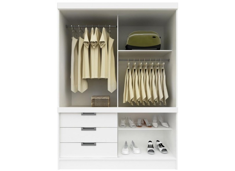 Guarda-Roupas Solteiro 3 Portas 3 Gavetas Estilo 23520 Demóbile