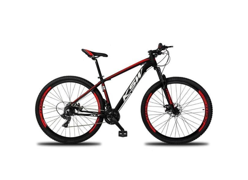 Bicicleta Aro 29 Ksw 21 Marchas Freios A Disco K7 e Suspensão