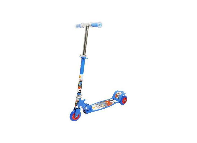 Patinete Infantil 3 Rodas Azul Altura Ajustável Menino Top - Dm Toys