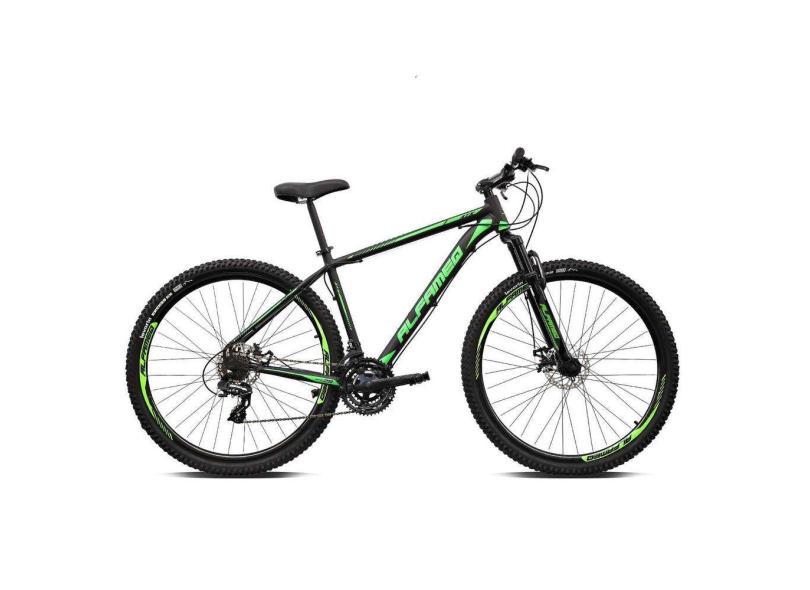 Bicicleta Aro 29 Alfameq ATX 21v Freio a Disco Preto com Verde 15
