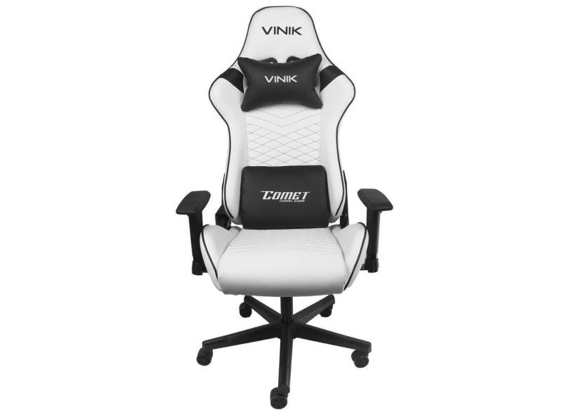 Cadeira Gamer Vinik Comet - Encosto Reclinável 180° - Base de Nylon - Branca - CGC20B