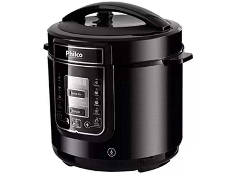 Panela De Pressão Philco Digital 6l Inox Preta 127v
