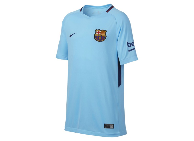 Camisa Torcedor Infantil Barcelona II 2017/18 Sem Número Nike