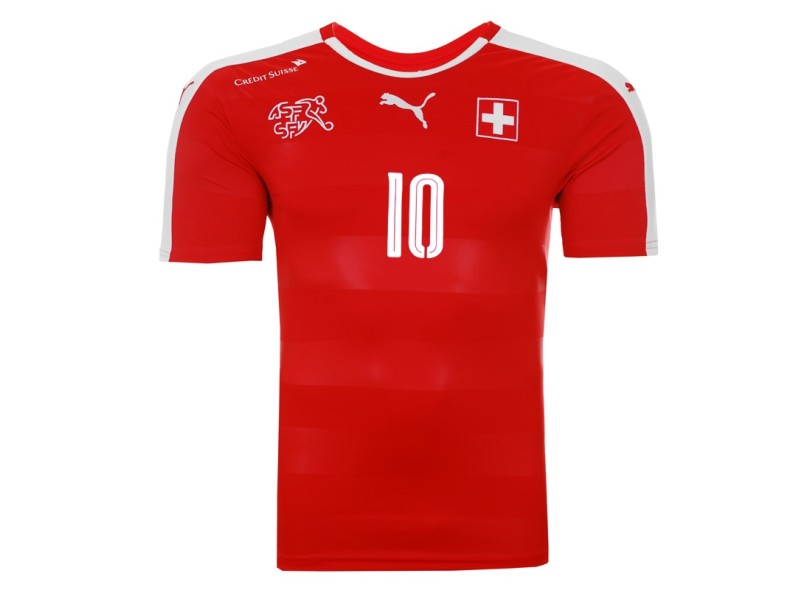 Camisa Torcedor Suíça I 2016 com Número Puma