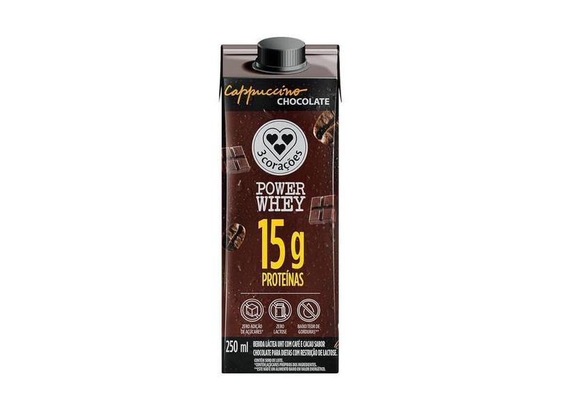 Power Whey Cappuccino Chocolate 3 Corações 250ml