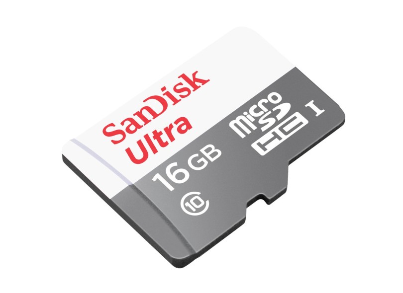 Cartão de Memória Micro SDHC com Adaptador SanDisk Ultra 16 GB SDSQUNB-016G