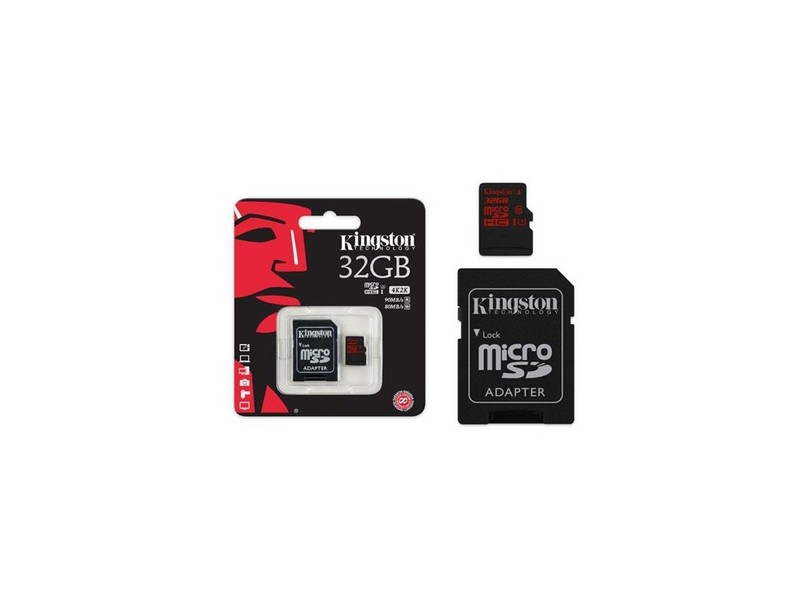 Cartão de Memória Micro SDHC com Adaptador Kingston 32 GB SDCA3/32GB