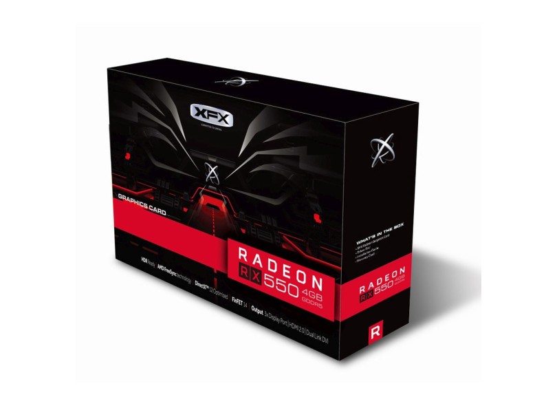 Placa de Video ATI Radeon RX 550 4 GB GDDR5 128 Bits XFX RX-550P4SFG5