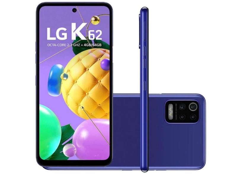 Smartphone LG K62 LMK520BMW 4 GB 64GB Câmera Quádrupla MediaTek MT6765 2 Chips Android 10