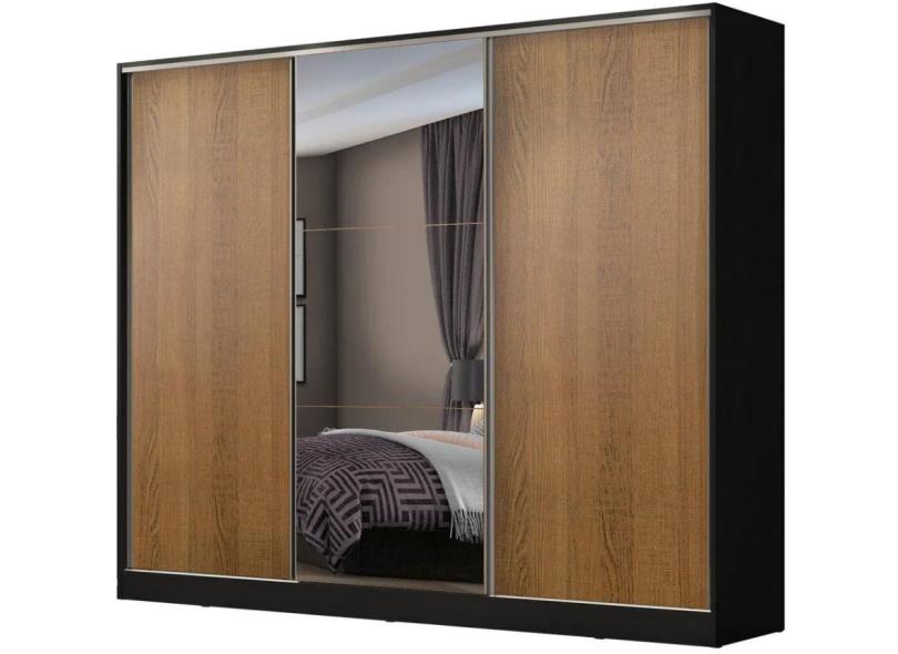 Guarda-Roupa Casal 3 Portas 4 Gavetas com Espelho Zurique Madesa