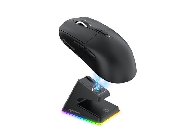 MANBASNAKE Mouse X6 49g Superlight para jogos sem fio com base de carregamento RGB magnética, mouse ultraleve PixArt PAW3395 Sensor, 26000DPI, BT/2.4G sem fio/mouse com fio, bateria de 200 horas para Win/Mac