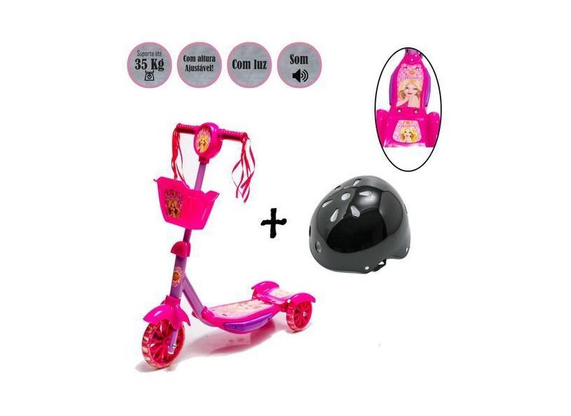 Patinete Desenho Princesa Belinda 3 Rodinhas Presente Capacete - Dm To