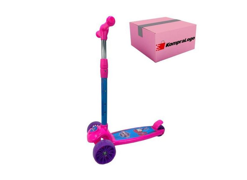 Patinete Rosa Menina Infantil 3 Rodas Luz Led Feminino - Unitoys