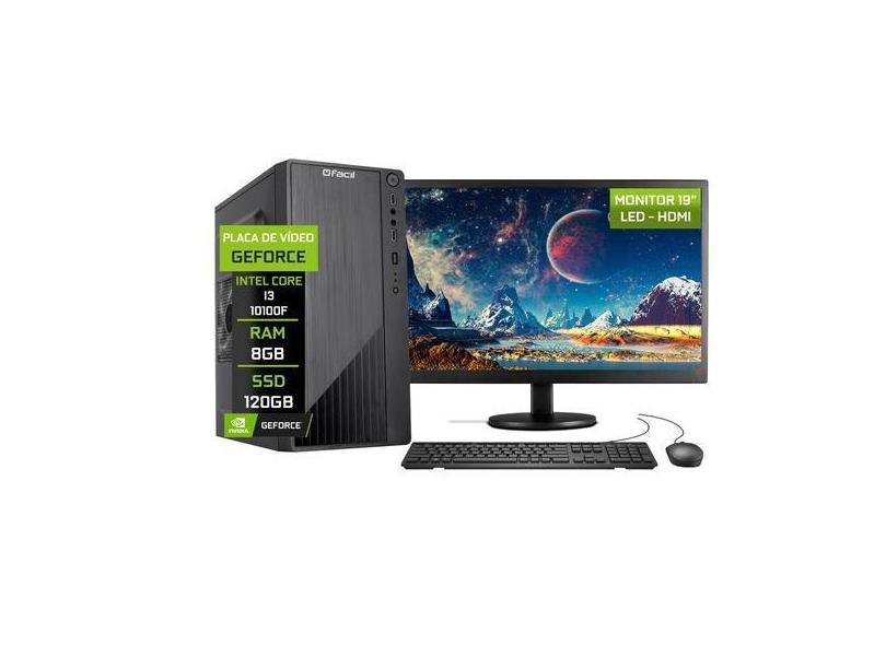Computador Completo Fácil Intel Core I3 10100F (Décima Geração) 8Gb Dd