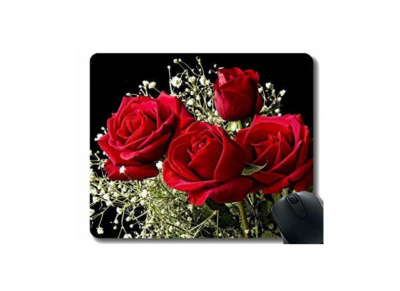 Mouse pad personalizado, mouse pad de borracha com fundo de flores Gypsophila