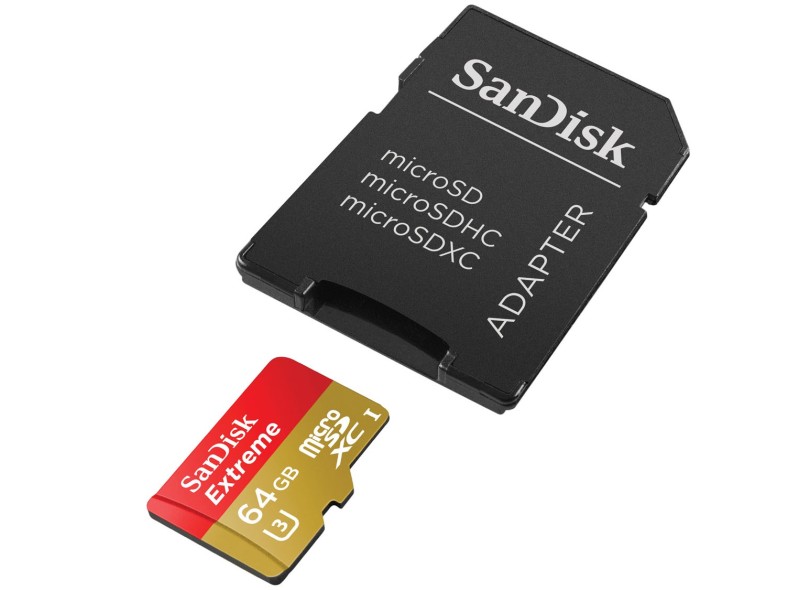 Cartão de Memória Micro SDXC com Adaptador SanDisk Extreme 64 GB SDSDQXL-064G