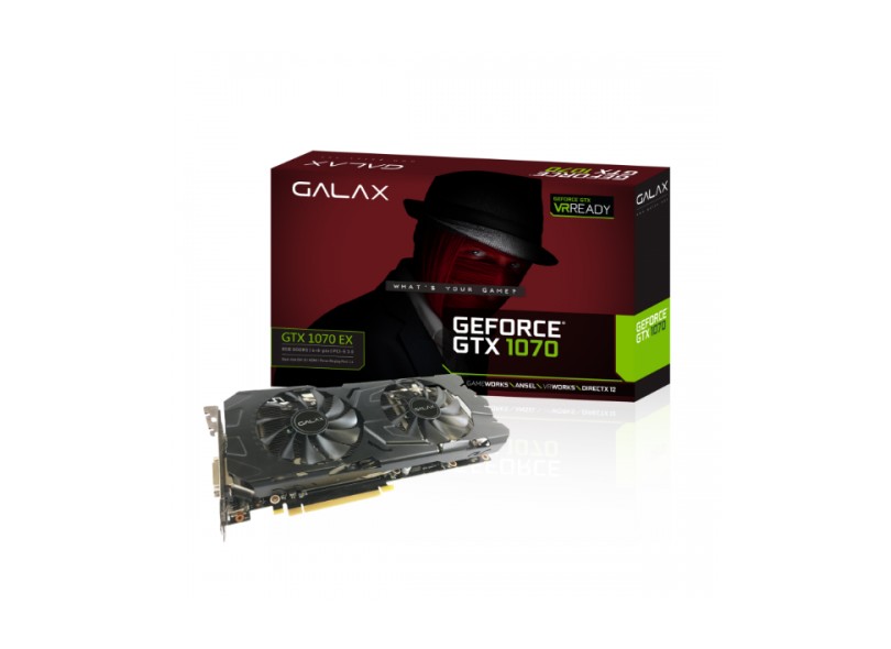 Placa de Video NVIDIA GeForce GTX 1070 8 GB GDDR5 256 Bits Galax 70NSH6DHL4XE