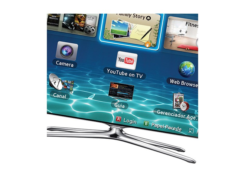TV LED 46" Smart TV Samsung 3D Full HD 4 HDMI Conversor Digital Integrado 46F7500