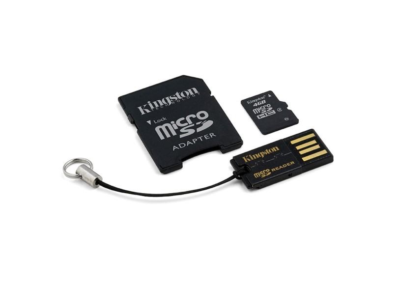 Cartão de Memória Micro SDHC com Adaptador Kingston 4 GB MBLY4G2/4GB