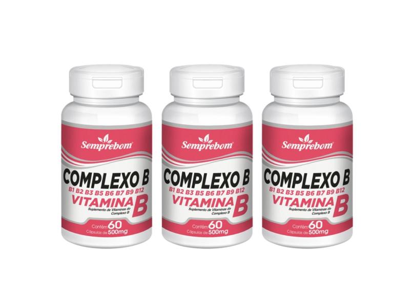 Complexo B Vitamina B – Semprebom – 180 Cap. De 500 Mg. Com O Melhor ...