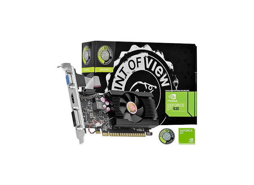 Placa de Video NVIDIA GeForce T 630 2 GB DDR3 64 Bits Point Of View VGA-630-C5-2048