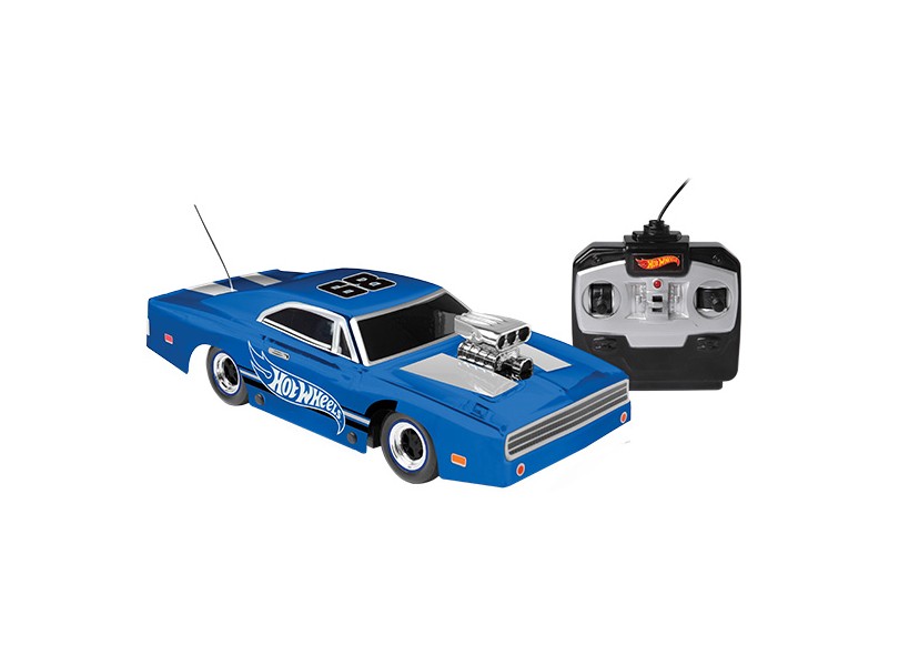 Carro Controle Remoto 3 Funções Hot Wheels Azul - Candide