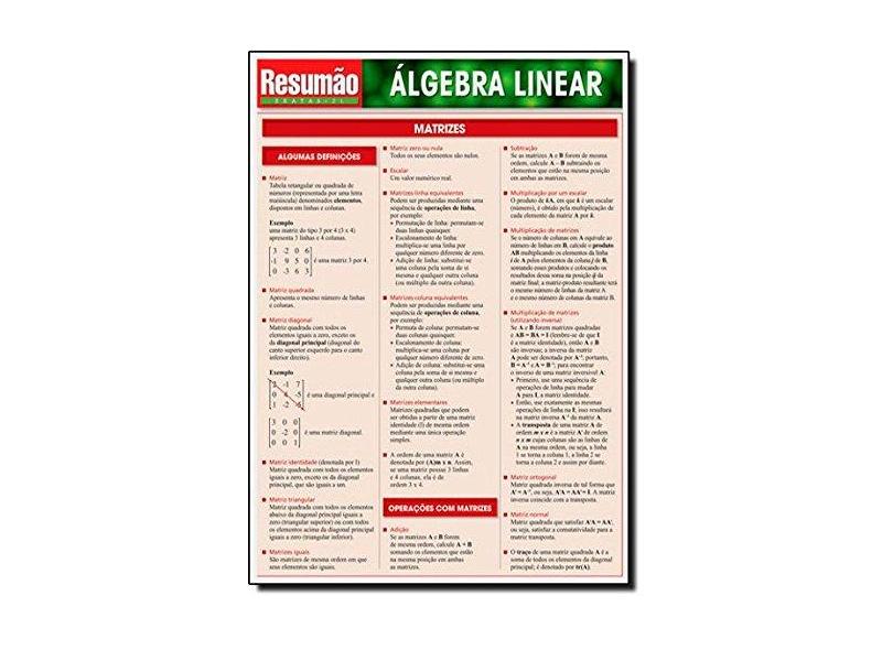 Álgebra Linear - Resumão Exatas - 21 - Barros, Fischer - 9788577111008