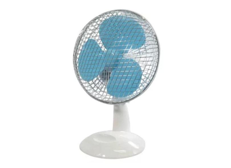 Ventilador de Mesa Inclinável Regulável Personal Fan Branco e Azul 110v