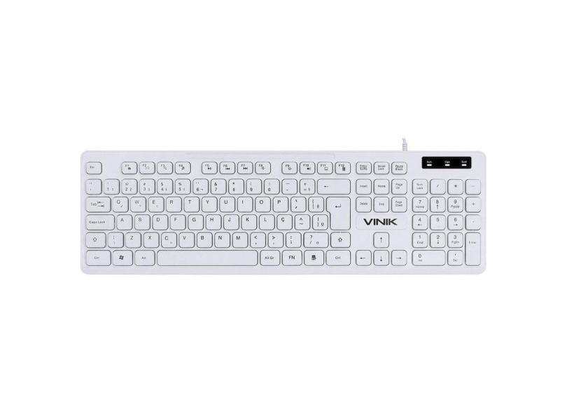 Teclado Chocolate Branco Slim Multimidia 1.8 Metros Usb - T