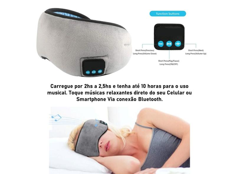 Mascara Para Dormir Tapa Olho Com Fone De Ouvido Bluetooth