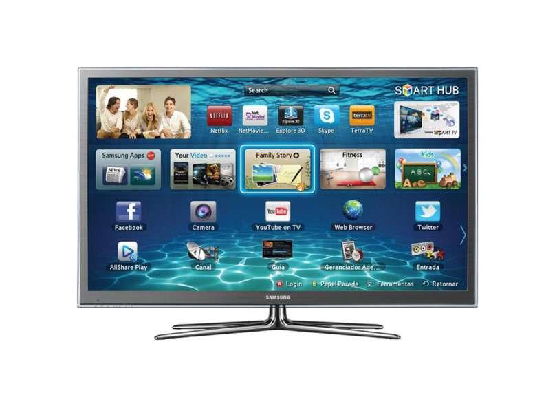 TV Plasma 64" Smart TV Samsung Série 8 3D Full HD 3 HDMI PL64E8000