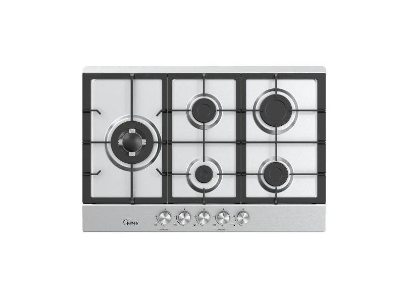 Cooktop 5 Bocasa GásInoxcom Mega Chama Midea, Inox, Bivolt