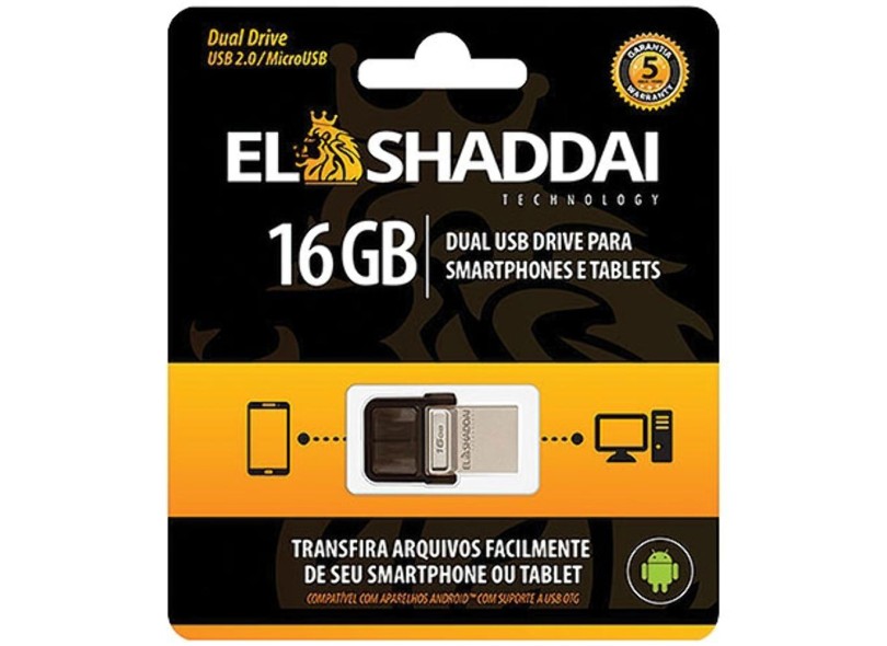 Pen Drive El Shaddai 16 GB USB 2.0 Micro USB OTG Dual Drive