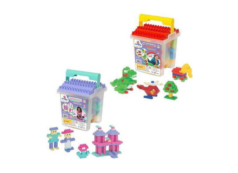 Blocos De Montar Bloc Com 64 Pecas Blocks No Balde - Merco Toys em ...