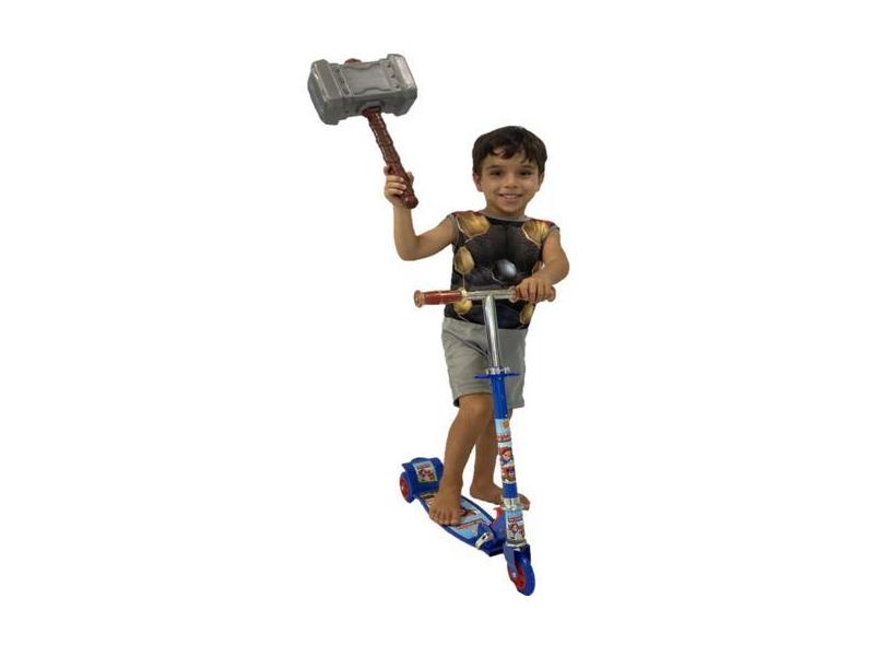 Patinete Infantil Patrulha Justiça Radical + Fantasia Thor - Dm Toys