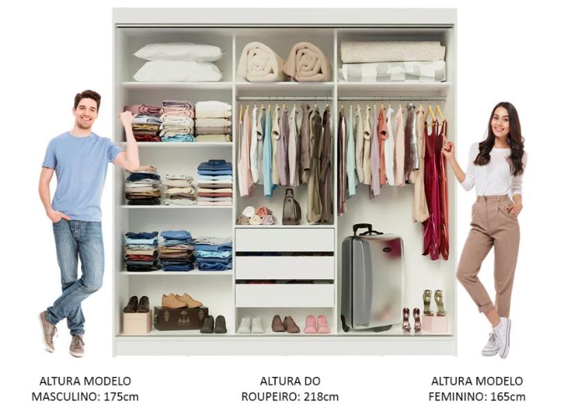 Guarda-Roupa Casal 3 Portas 3 Gavetas Kansas Madesa