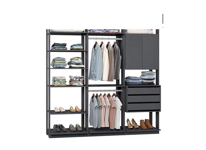 Guarda-Roupa Closet 3 Gavetas 9009 Clothes Be Mobiliário