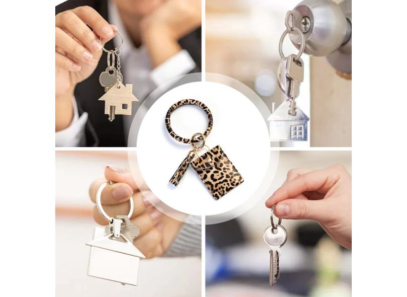 Cópia do leopardo Cadeia Keychain Pulseira Tassel chave de pulso Anel ...