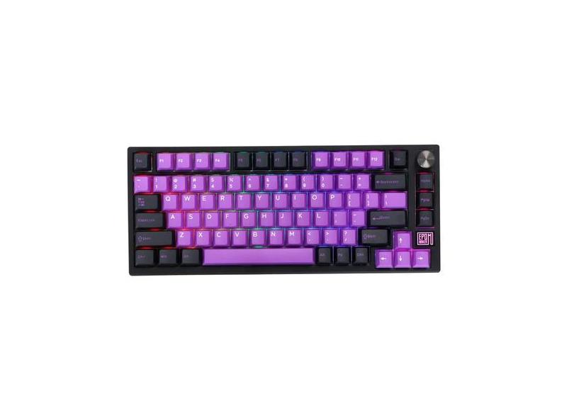 Teclado mecânico EPOMAKER TH80 SE Gasket 75% RGB Preto Roxo