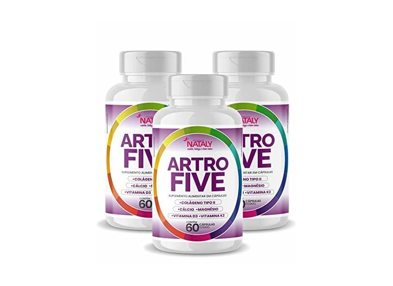 Kit Com 3 Artrofive Colágeno Tipo 2 Magnésio 60 Capsulas De 500mg Nataly Em Promoção é No