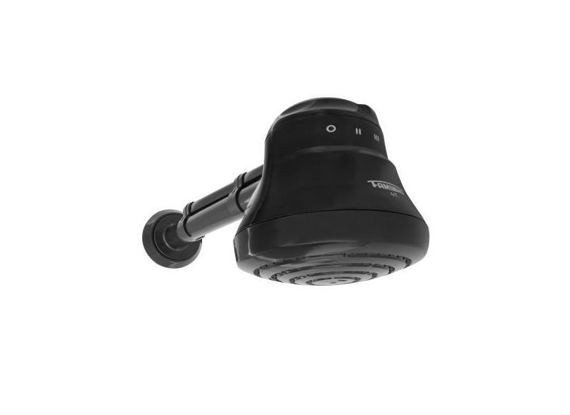 Chuveiro Fame Faminho Black 4T 6800W 220V Com Cano Preto Kit Wago e Ve